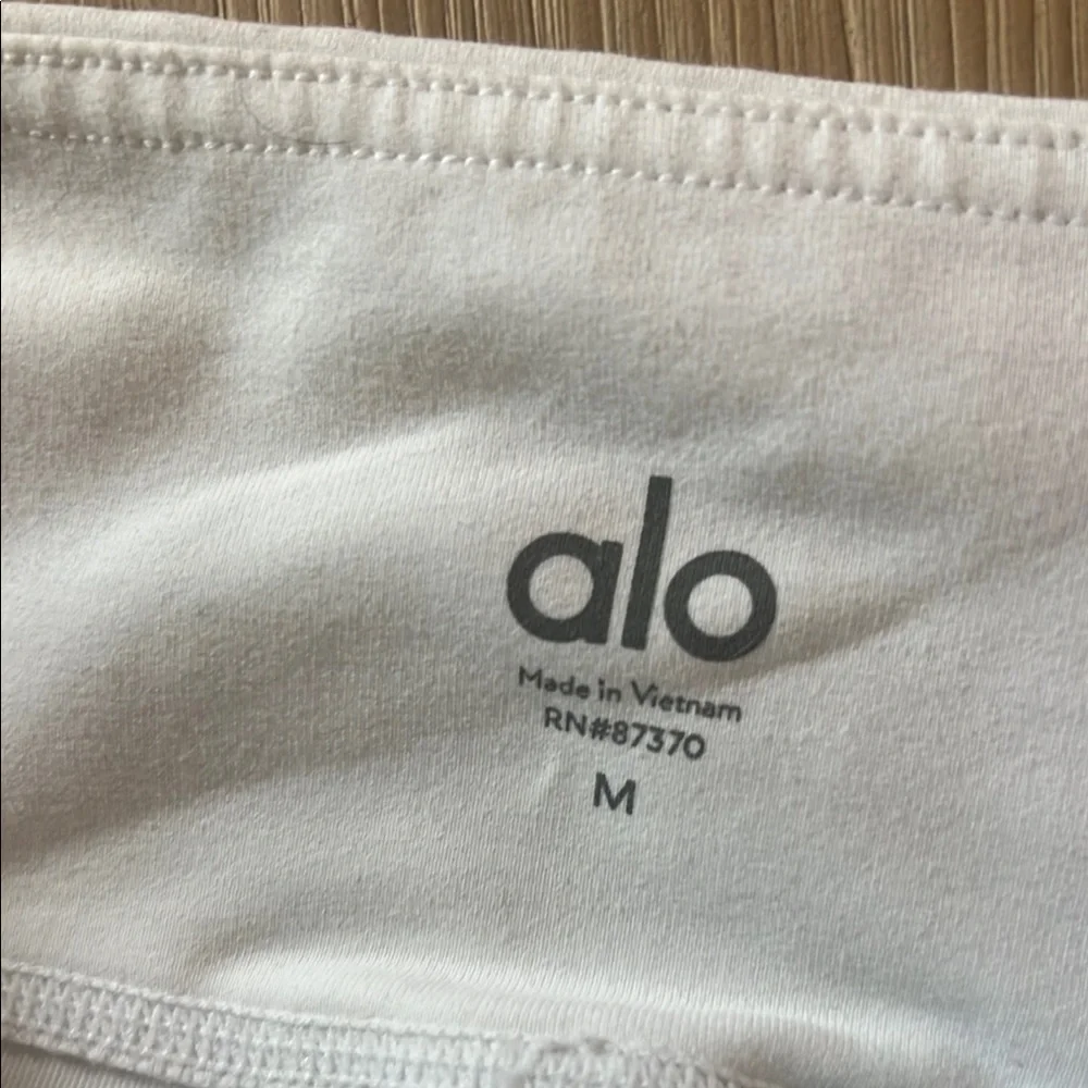 Alo White Leggings Stripe mesh detail athletic yoga pants high waisted multi - Picture 4 of 7